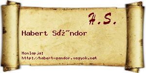 Habert Sándor névjegykártya